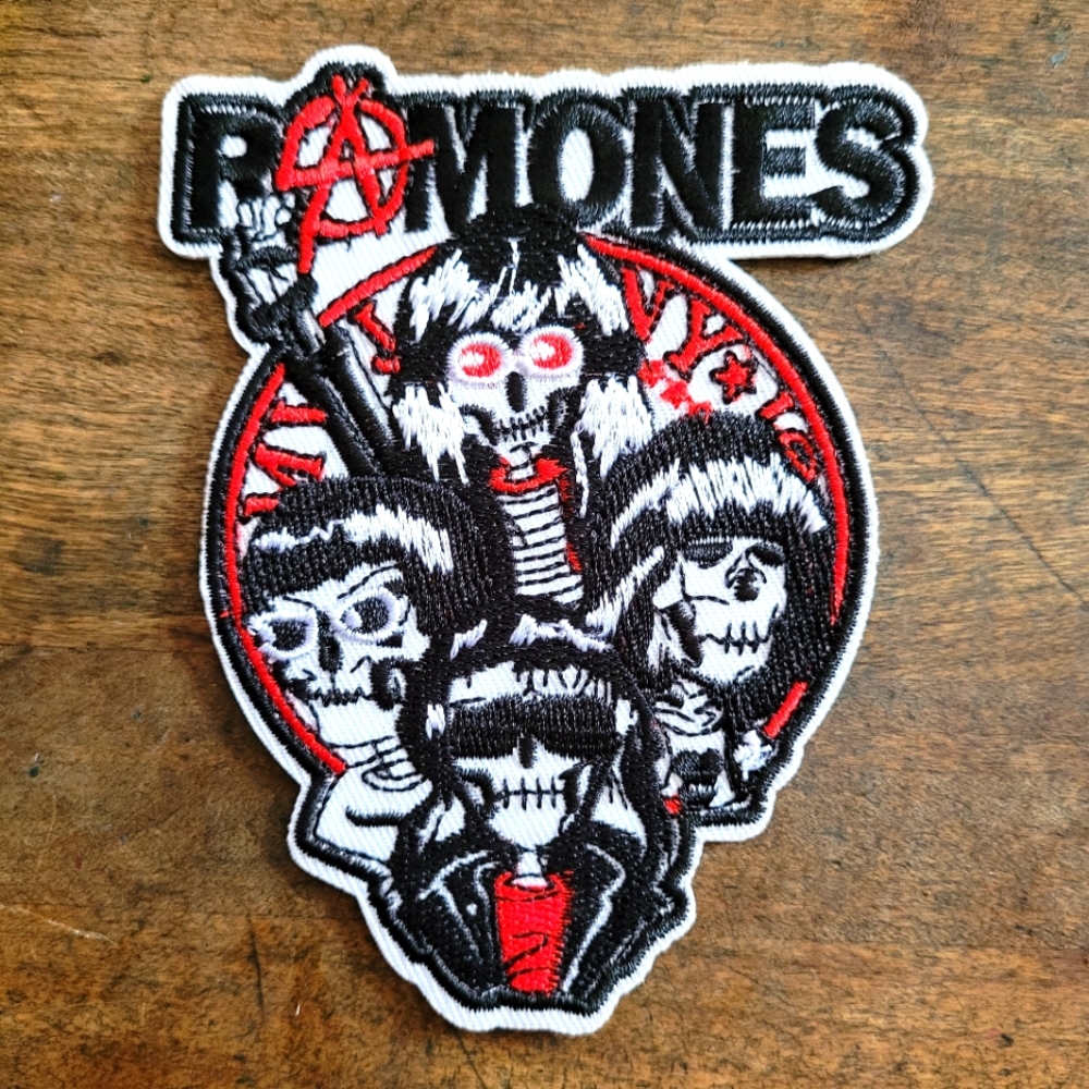 Ramones Zombie Skulls Punk Rock Vintage Large Iron on Patch